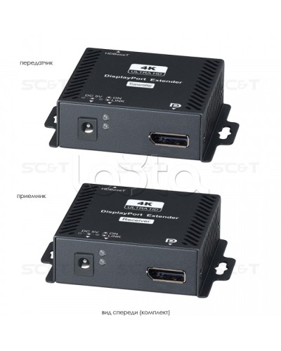 Комплект (передатчик + приёмник) для передачи DisplayPort + USB + RS232 SC&T DP02U в Астрахани Видеоусилители, Модуляторы, Делители Pintop.ru