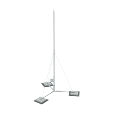 Вольностоящая молниеприемная мачта составная H7,1 м разборное основание HD КМ-Профиль (RTVMR-H7.1 HD)